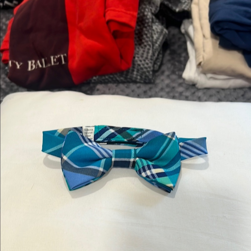 Plaid Blue Bow Tie for Kids
